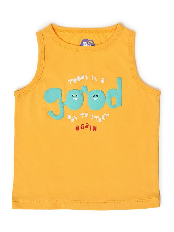 Mi Arcus Printed Multicolor Round Neck Vest for Baby Girl Boy Kids Pack of 2 2