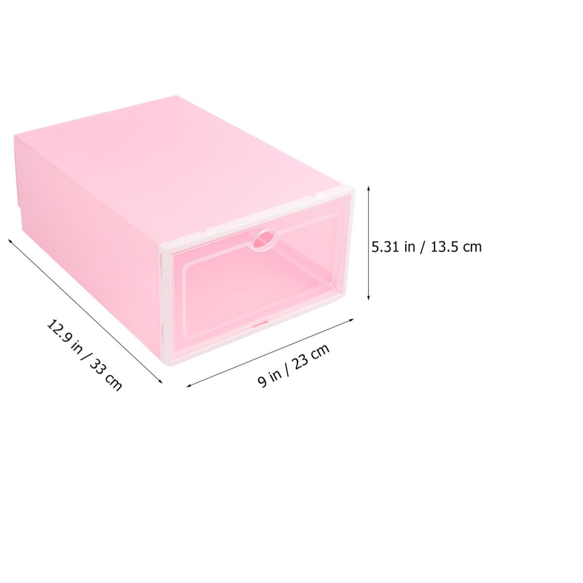 Rosa Scatola Trasparente per Scarpe in Plastica Impilabile 6 Pezzi
