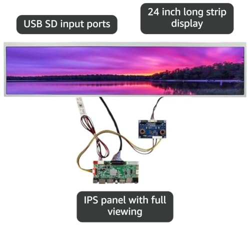 Image of 19 inch 1920x360 DV190FBM-NB0 30pin Wide IPS LCD Screen | and H /D USB SD Card LVDs Driver Board,Multimedia Supports MP4