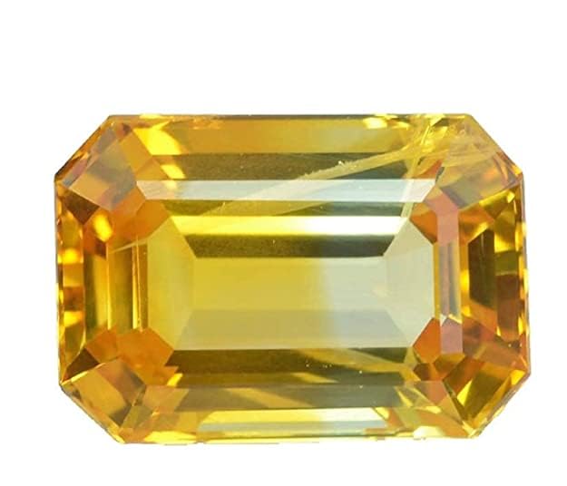Saphir jaune de Ceylan Pukhraj 8.25 Ratti pierre précieuse véritable jaune 7 carats