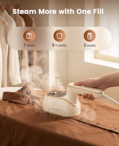 Image of Travel Steamer Iron for Clothes,1200w Iron Steamer,Portable Handheld Travel Size Steamer iron,8S Fast Heat-Up,Large Ceramic Heat Panel (White)
