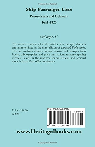Ship Passenger Lists, Pennsylvania And Delaware (1641-1825) #TOP1