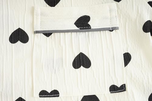 Vopmocld Big Girls Button Down Pajama Sets Crepe Soft Lapel Shirt Sleepwear Printed Lounge Set Long Sleeve Long Pants Nighty4