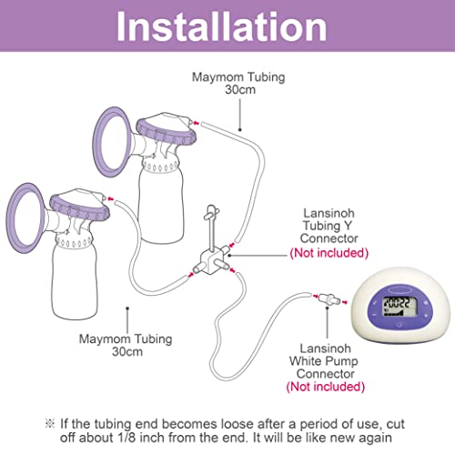 Image of Maymom Tubing Compatible with Lansinoh Breastpump Not Original Lansinoh Pump Parts Replace Lansinoh Tubing. Work with Lansinoh Signature Pro,Lansinoh Smartpump