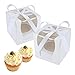 12 Pezzi Bianco Scatole Per Cake, Scatole per Torte, Scatole per Cupcake, Mini Scatole per Torta, Singole Scatole per Cupcake, Porta Cupcake con Finestra, per Feste Di Matrimonio, Cupcakes