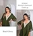 AI'MAGE Women's Swimsuit Cover Up 3/4 Bell Sleeve Loose Beachwear Deep V-Neck Bikini T-Shirt Beach Dress Army Green L