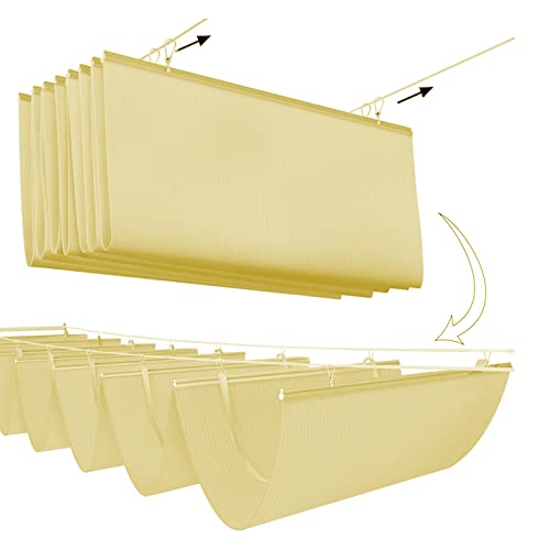 Voile d'ombrage rétractable beige 185g/m² avec accessoires de fixation pour terrasse 1x10m