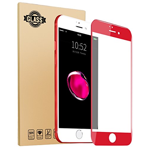 Red Screen Protector for iPhone 7 Plus, Anskp Soft Edge Tempered Glass Screen Protector Full Coverage for iPhone 7 Plus