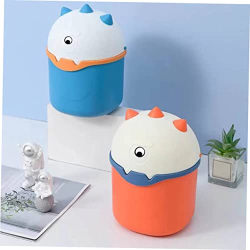 Bote de basura mini de plástico con tapa para escritorio miniatura 2
