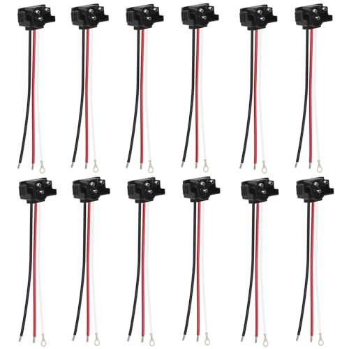 Image of 3 Pin Trailer Connector, Right Angle 3 Wire Pigtail Harness 20AWG Trailer Lights Connector for Sealed 4 inch Round Lights & 6 inch Oval Lights, Stop Turn Tail Brake Backup Light Harness - 12pcs