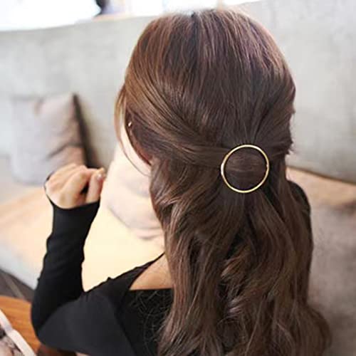 Geometrische Haarspangen Runde geometrische Haarnadeln 4 Stücke Legierung Pferdeschwanz Halter Kopfschmuck Kopfbedeckungen Haarnadeln für Für Mädchen und Frauen