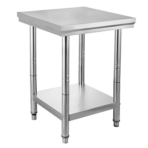 Chaneau Table De Travail Cuisine 60X60X80cm Plan De Travail Cuisine En 2 Etage Kitchen Work Food Prep Table (60X60X80cm) Cover