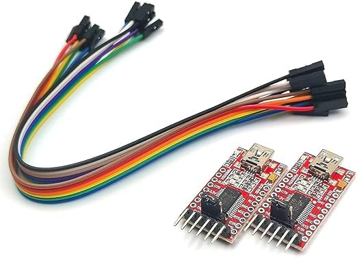 testin electronics 2pcs ft232 ft232rl 3.3v 5.5v module usb to ttl serial adapter module with 5 pcs of jumper wires