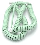 Telephone Cord Handset Curly - Phone Color Earth Day Green 15ft - Works on virtually all Trimline Phones and Princess Telephones - Landline Telephone Accessory iSoHo Phones