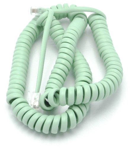 Telephone Cord Handset Curly - Phone Color Earth Day Green 15ft - Works on virtually all Trimline Phones and Princess Telephones - Landline Telephone Accessory iSoHo Phones
