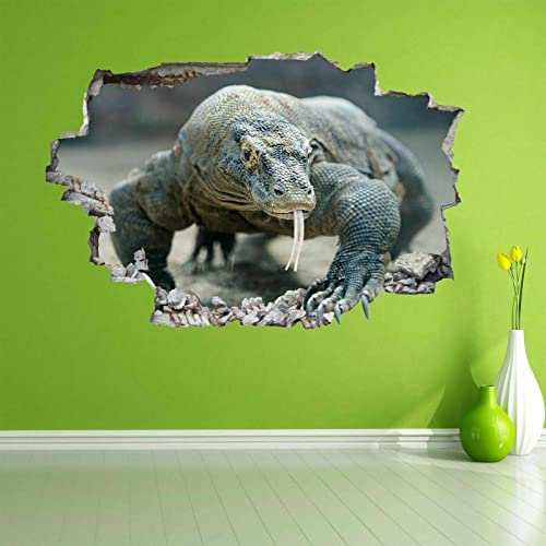 3D Wall Decor Stickers Komodo Dragon Lizard Reptile Wall Sticker Mural Decal Kids Room Home Decor 55X80Cm #TOP16