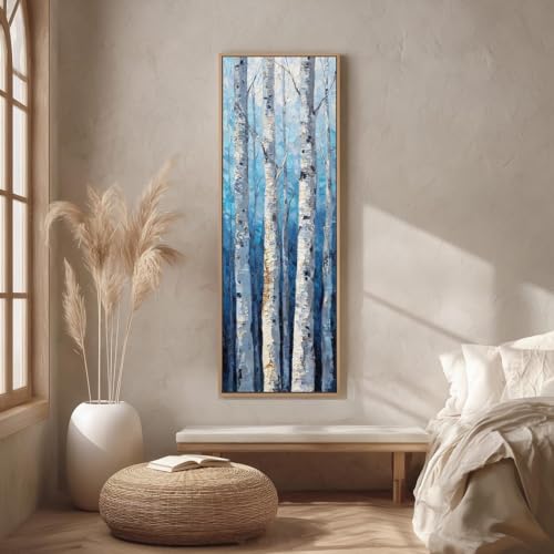 Peinture abstraite de foret grand format pour habiller un mur vide toile moderne sans cadre