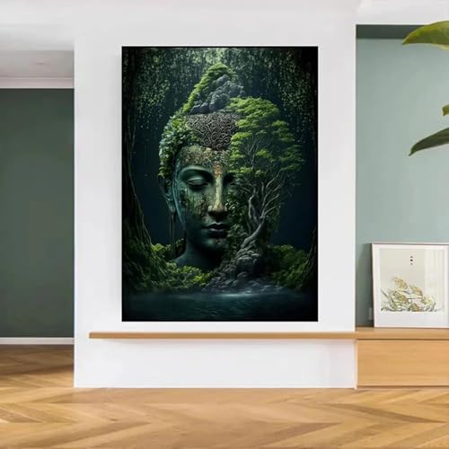 Toile méditation bouddhiste haute définition triptyque abstrait - 5