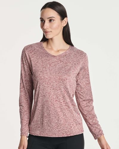 4-Pack: Womens Dry-Fit Long Sleeve V-Neck Shirt Tops T-Shirt Fashion Workout Gym Tees Athletic Active Adult Ladies Tshirt Clothing Fall Casual Outfit V Running Activewear Exercise UPF - Set 8, XL