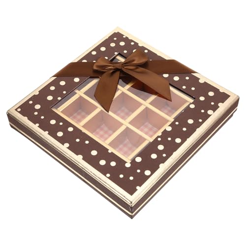 TEHAUX Caja de Bombones Negra 25 Compartimentos Caja de Postres para Trufas y Dulces Adecuado para San Valentín y Celebraciones Obsequios