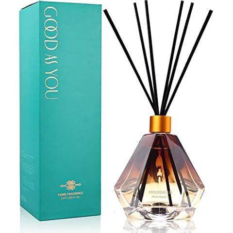 Reed Diffuser, Stick Oil Diffusers Set | Hotel White Tea Scent 3.4 fl oz Home Fragrance Diffuser with Fiber Sticks | Gift for Home Decor and Office Decor Cover