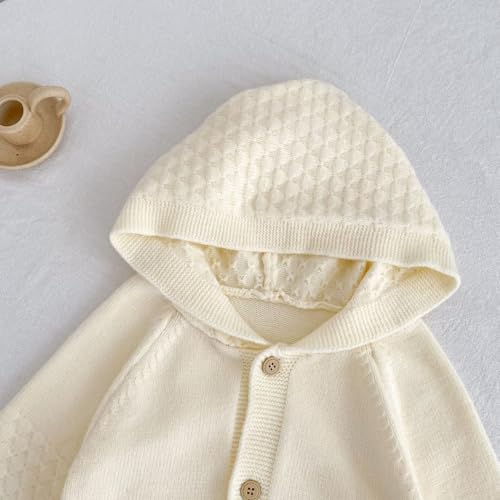 Baby Girls Boys Ribbed Knitted Sweater Cardigan Autumn Winter Warm Hooded Toddler Solid Button Up Long Sleeve Tops3