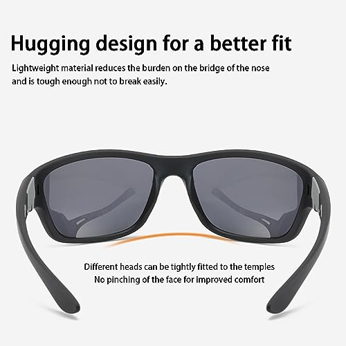 FDEETY Polarized Sports Sunglasses UV400 Protection for Sports Eyewear for Outdoors Cycling Fishing Golf Mountain Ski Running Camping Unisex (Black) - Image 3