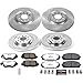PowerStop Front & Rear Brake Kit For Jeep Cherokee 2016-23 - Truck & Tow Carbon Fiber Ceramic Brake Pads + Drilled & Slotted Rotors Upgrade, K7415-36