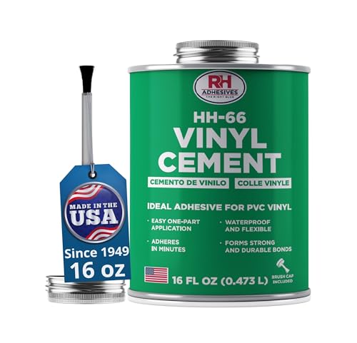 HH-66 Vinyl Cement, 16 oz. can - Vinyl Adhesive, Cement Glue, Repair Glue, Inflatables, Pool Liner, Tarps, Tents, Awnings, Mats, Covers, Waterproof, High Strength, Long Lasting, RH Adhesives