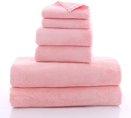 MOONQUEEN Ultra Soft Towel Set - Quick Drying - 2 Bath Towels 2 Hand Towels 2 Washcloths - Microfiber Coral Velvet Highly Absorbent Towel for Fitness, Bathroom, Sports, Yoga, Travel (Pink, 6 Pcs) - Image 6