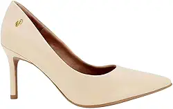 Scarpin Feminino Usaflex Ah1901019002 Bico Fino Couro Bege