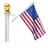 Flags Importer 6ft Spinning Flag Pole (5ft Silver)