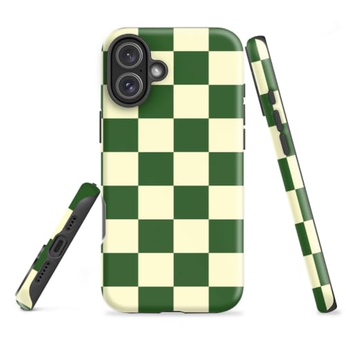 Vyukyio Cute Yellow Green Checkerboard Phone Case for iPhone 16