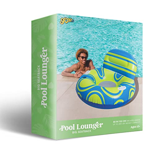 Sloosh Inflatable Pool Lounger Float With Big Backrest, Air Sofa Floating Chair With Handle And Cup Holder, Summer Pool Floaties Inflatable Rafts For Adult #TOP7