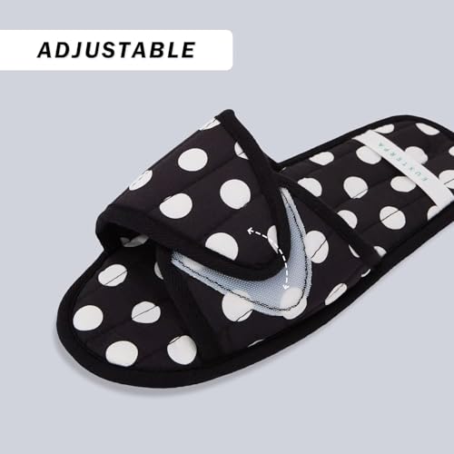 Image of EUXTERPA Women Travel Slippers, Adjustable Ladies Slipper, Lightweight Easy Carry Foldable Travel Slippers with Storage Bag