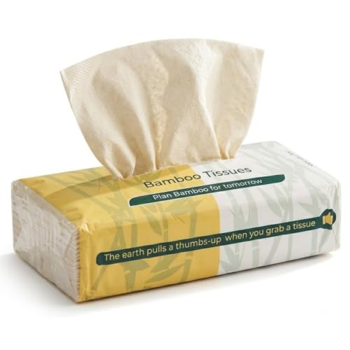 Image of Bamboo Facial Tissues 100 Pulls (Pack of 1, 2-Ply) | Unbleached Tissue Paper | Super Soft, Strong & Highly Absorbent | 100% Eco Friendly Tissue Napkins