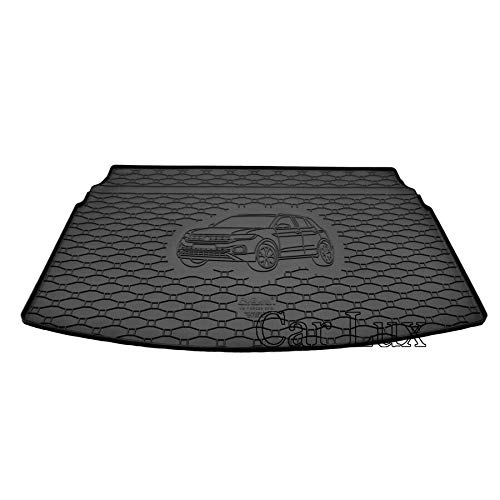 Car Lux DUO05958 – Tappeto proteggi bagagliaio + tappetini in gomma su misura per T-Cross dal 2019-