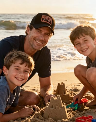 Image of Waldeal Papa Trucker Hat, Adjustable Snapback Dad Hats for Men, Fathers Day Birthday Gifts from Daughter