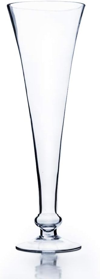 WGV Trumpet Vase, Open Width 6", Height 17.5", Taper Down (Multiple Sizes Choices) Clear Glass Floral Planter Centerpiece, Wedding Event Home Decor, 1 Piece (VTV2618)