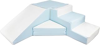 Velinda Conjunto tobogán de 4 Bloques para Jugar para niños jardín de Infancia (Color: Blanco, Azul (Pastel))