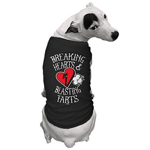 Tcombo Breaking Hearts & Blastings Farts Dog Shirt (Black, 3X-Large)