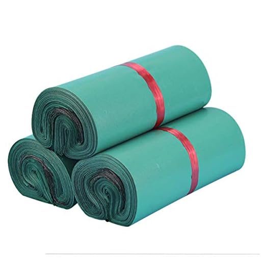 100 st. Förpackningspåsar plast försändelseväskor, självhäftande och ogenomskinliga, plastpåsar för kläder och textilier, grön (40 x 55 cm/15,7 x 21,6 tum)