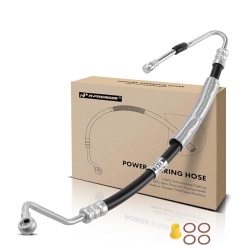 A-Premium Power Steering Pressure Line Hose Assembly Compatible with BMW E38 740i Base 1997-2001, 740iL Base 1996-2001, 4.4L, with Washer, Pump to Rack/Gear