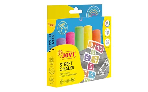 Jovi- Caja 6 tizas súpergruesas Suelo, Multicolor, unica (1030) , color/modelo surtido