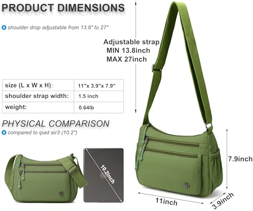Image of Pealwel Casual Crossbody Bag with Anti Theft Pocket - Women Lightweight Water-Resistant Purse Bag