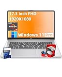 HP 17.3inch FHD Laptop Computer for Work & Study - 16GB RAM, 512GB SSD, AMD Ryzen 5 7430U Processor, Wifi6, Win11 Pro, Computer Multitask for Remote Work,Online Meetings, Students & Home Office