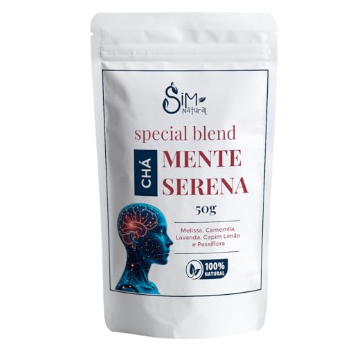 Mistura de Chá Serene Mind para Redução da Ansiedade e Relaxamento Mental 50g