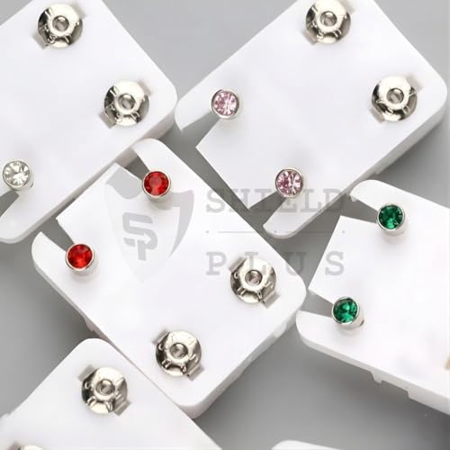 Image of Ear Studs for Ear Piercing Gun, Stainless Steel Studs Randomly Mixed Color 4Mm Rhinestone Stud Earrings Set Hypoallergenic Surgical Steel Baby Earrings (24 Pieces)