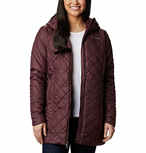 Columbia Women's Plus Size Copper Crest Long Jacket, Malbec, 2X