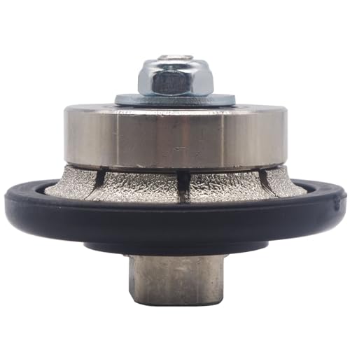 GRINCUTREX B5 3/16" Demi-bullnose Vacuum Brazed Diamond Router Bit Medium Hand Profiler Wheel with 5/8-11 Thread for Granite Marble, Travertine,Engineered Stone and Concrete (3/16",Medium)